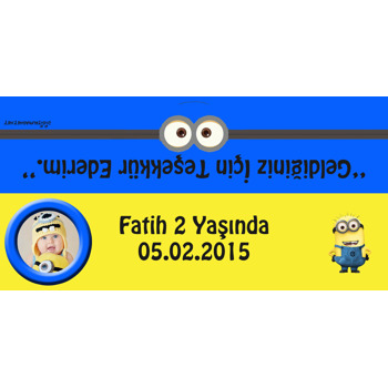 Minion Temalı Hediye Paket Başlığı