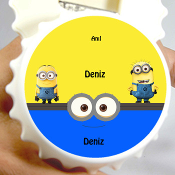 Minion Temalı Kapak Şekilli Magnet Açacak