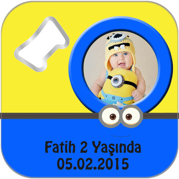 Minion Temalı Kare Magnet Açacak