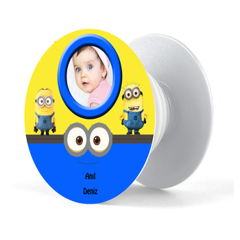 Minion Temalı Resimli Pop Socket Telefon Tutucu
