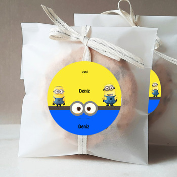 Minion Temalı Sticker Etiket
