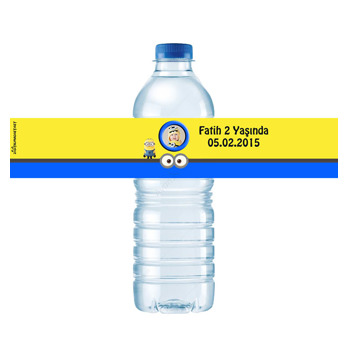 Minion Temalı Su Şişesi Etiketi