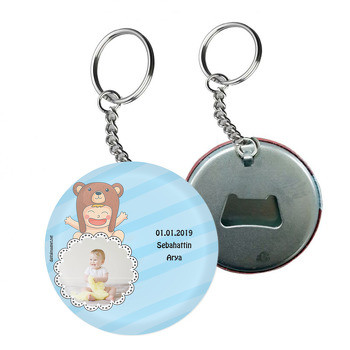 Miniş Ayı Temalı Bebek Arkası Açacak Anahtarlık