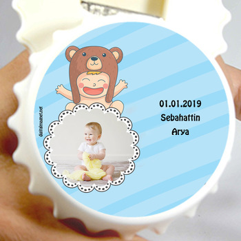 Miniş Ayı Temalı Bebek Kapak Şekilli Magnet Açacak