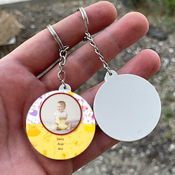 Miniş Eşyalar Temalı Bebek Daire Plastik Anahtarlık