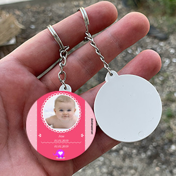 Miniş Fil 1 Temalı Bebek Daire Plastik Anahtarlık