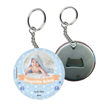 Miniş Fil Temalı Hoşgeldin Bebek Arkası Açacak Anahtarlık