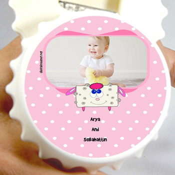 Miniş Tavşan Temalı Bebek Kapak Şekilli Magnet Açacak