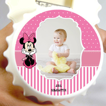 Minnie Mouse Temalı Resimli Kapak Şekilli Magnet Açacak
