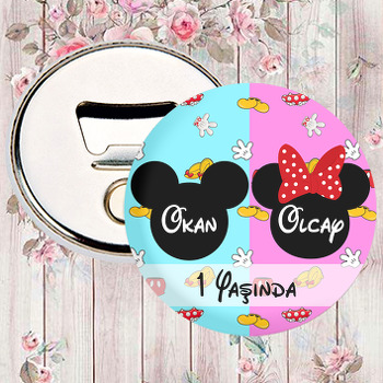 Minnie ve Mickey Mouse Temalı İkiz Magnet Açacak