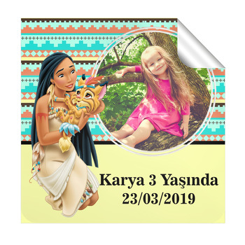 Moana Doğum Günü  Kare Etiket