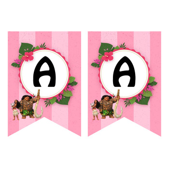 Moana Pink Temalı Flama Banner