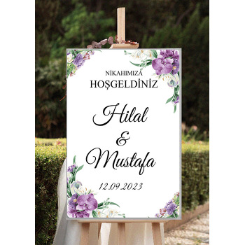 Mor Aslan Ağzı Temalı Söz Nişan Nikah Dekota Karşılama Panosu
