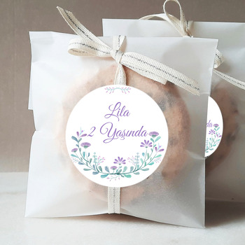 Mor Bahar Dalı ve Çiçekler Temalı Sticker