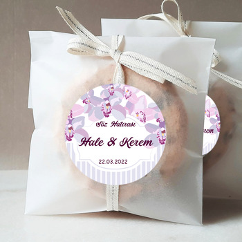 Mor Benekli Orkide Temalı Sticker