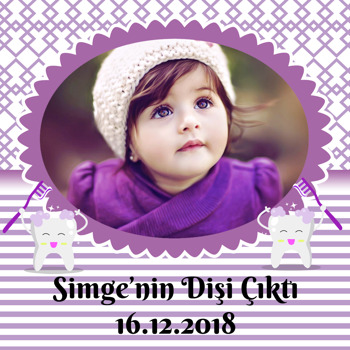 Mor Çerçeveli Diş Buğdayı   Kare Parti Afiş