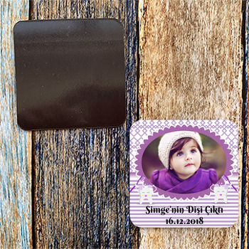 Mor Çerçeveli Diş Buğdayı Magnet