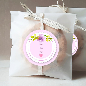 Mor Çiçek Salkımı Çerçeve Temalı Hoşgeldin Bebek Sticker