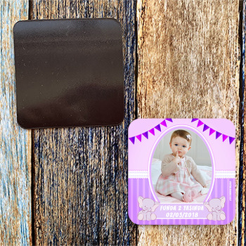 Mor Fil Temalı Doğum Günü Magnet