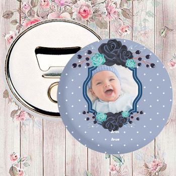 Mor Gül Temalı Resimli Magnet Açacak