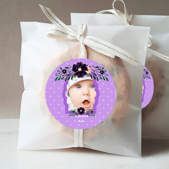 Mor Gül Temalı Resimli Sticker