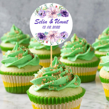 Mor Güller ile Beyaz Şerit Temalı Parti Kürdan Süs