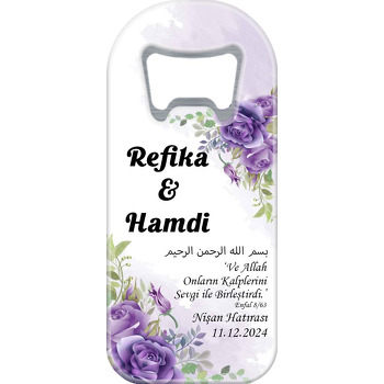Mor Güller Temalı Uzun Magnet Açacak