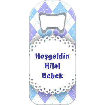 Mor Lila Baklava Desen Temalı Uzun Magnet Açacak