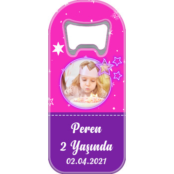 Mor Pembe Fonda Yıldız Çerçeve Temalı Doğum Günü Uzun Açacak