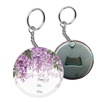 Mor Salkım Temalı Söz Nişan Nikah Arkası Açacak Anahtarlık