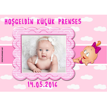 Mor Tokalı Hoşgeldin Bebek Magnet