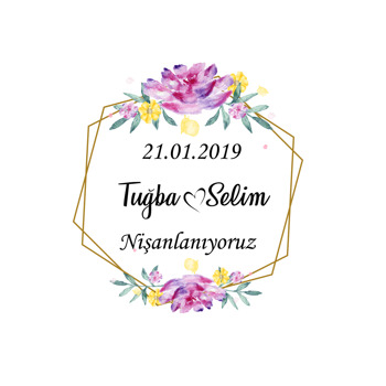 Mor Tonlarında Çiçekler Temalı Söz Nişan Nikah Temalı Afiş