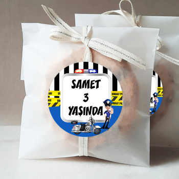 Motorlu Polis Temalı Parti Sticker