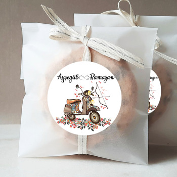 Motorsiklet Temalı Söz Nişan Nikah Sticker