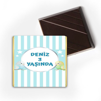 Muhabbet Kuşu Temalı Çikolata Sargısı