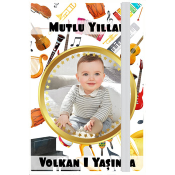 Müzik Enstrümanları Temalı Doğum Günü Kişiye Anı Özel Defter
