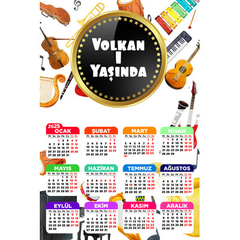 Müzik Enstrümanları Temalı Takvim Magnet