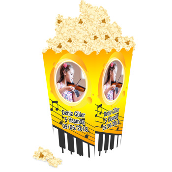 Müzik Temalı Popcorn Kutusu