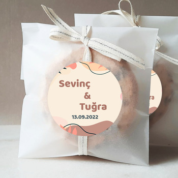 Natural Ton Desenler ile Krem Fon Temalı Sticker