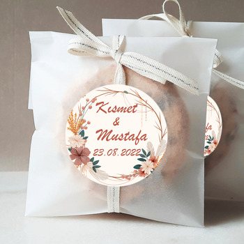 Natural Yapraklar ile Çiçekler Temalı Sticker