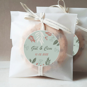 Natural Yapraklar ile Yeşil Fon Temalı Sticker