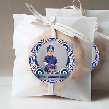 Nazar Boncuğu ile Grek Desen Temalı Sticker