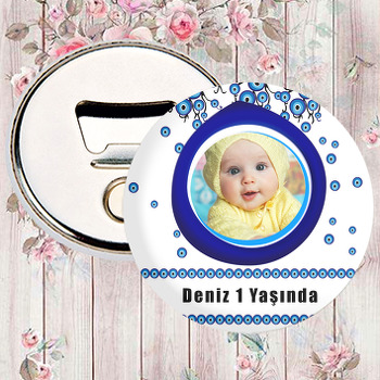 Nazar Boncuğu Temalı Fotoğraflı Magnet Açacak