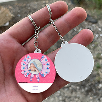 Nazar Boncuk 11 Temalı Bebek Daire Plastik Anahtarlık