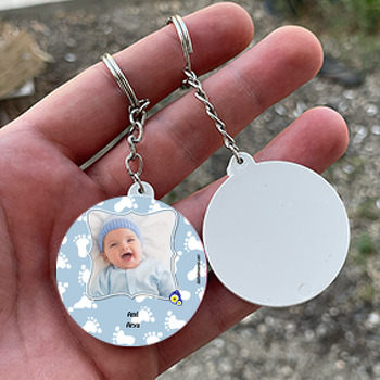 Nazar boncuk 8 Temalı Bebek Daire Plastik Anahtarlık