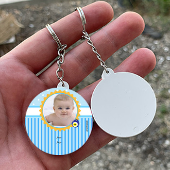 Nazar Boncuk Temalı Bebek Daire Plastik Anahtarlık