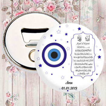 Nazar Boncuklu Ayetel Kursi Temalı Magnet Açacak
