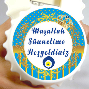 Nazar Boncuklu  Sünnet Temalı Kapak Şekilli Magnet Açacak