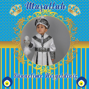 Nazar Boncuklu Sünnet Temalı    Kare Parti Afiş