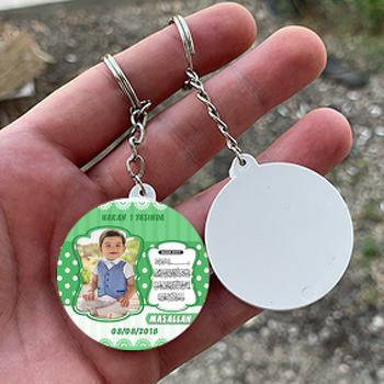 Nazar Duası 1 Temalı Resimli Daire Plastik Anahtarlık